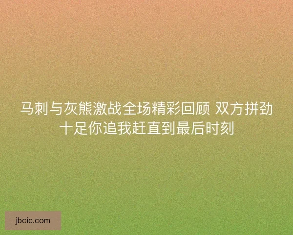 马刺与灰熊激战全场精彩回顾 双方拼劲十足你追我赶直到最后时刻